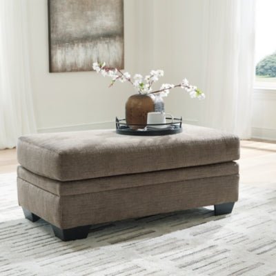 Stonemeade Ottoman - Dark Brown Upholstered Ottoman modern furniture Contempo Furniture