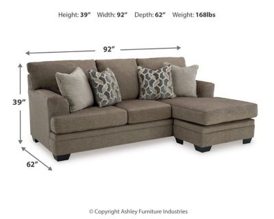 Stonemeade Sofa Chaise - Dark Brown Stationary Sofa modern furniture Contempo Furniture