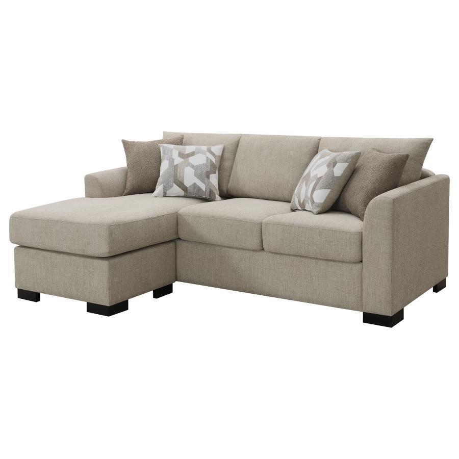 Storey - Upholstered Sleeper Sectional Chaise Sofa - Camel Sleeper Sectional modern furniture Contempo Furniture