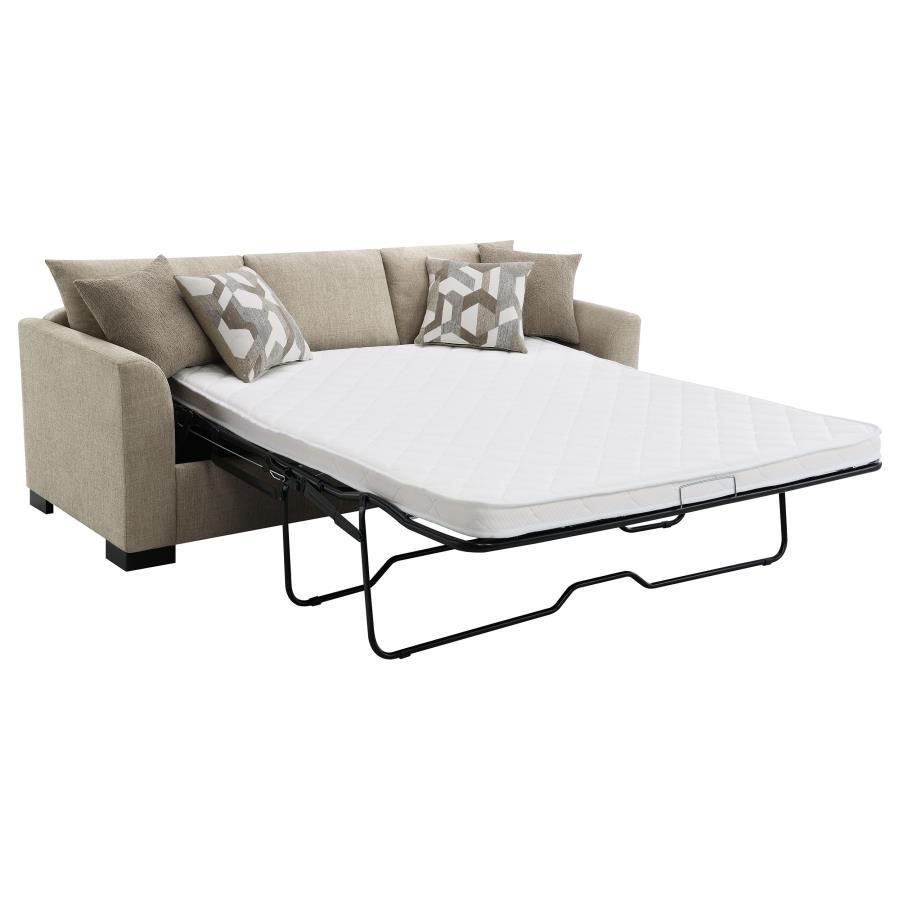 Storey - Upholstered Sleeper Sectional Chaise Sofa - Camel Sleeper Sectional modern furniture Contempo Furniture