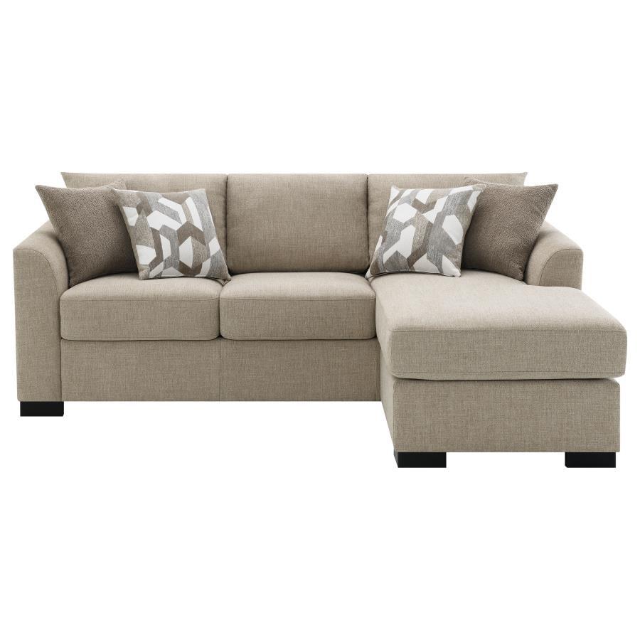 Storey - Upholstered Sleeper Sectional Chaise Sofa - Camel Sleeper Sectional modern furniture Contempo Furniture