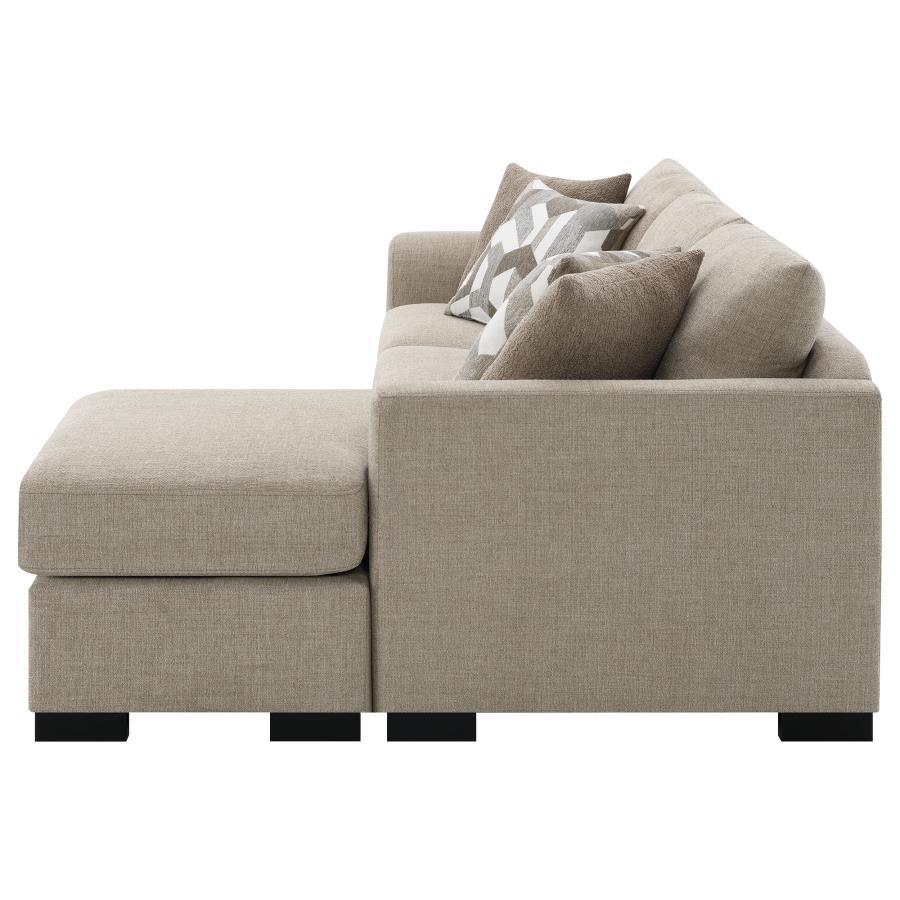 Storey - Upholstered Sleeper Sectional Chaise Sofa - Camel Sleeper Sectional modern furniture Contempo Furniture