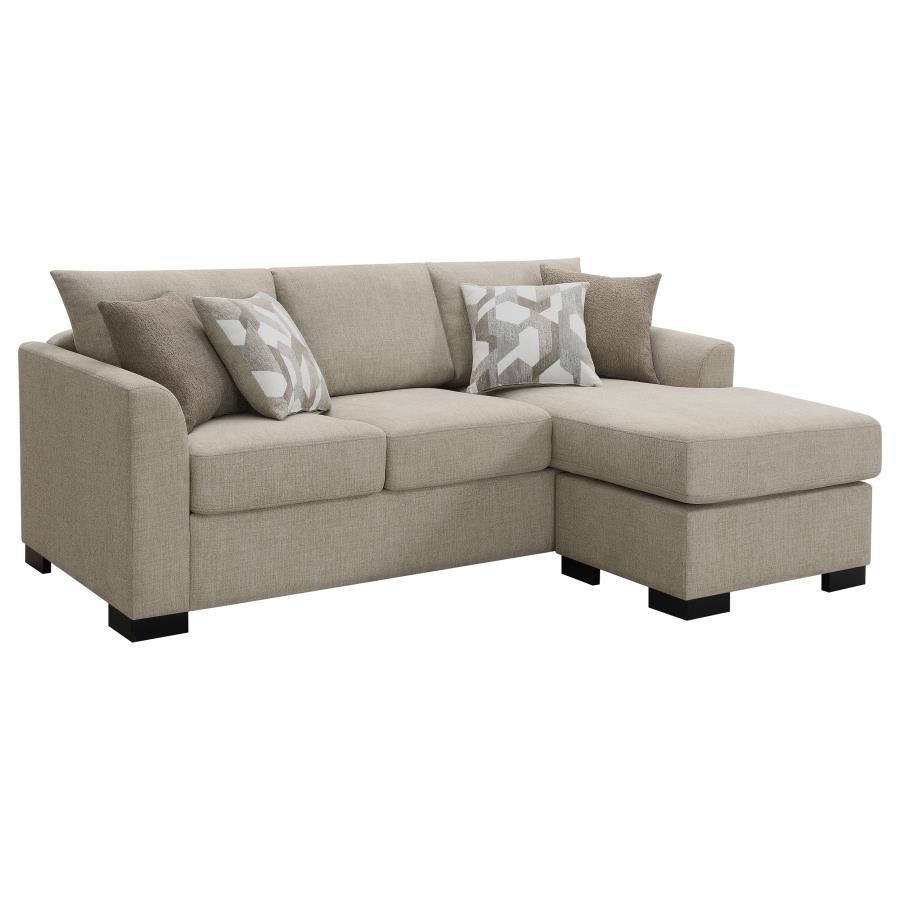 Storey - Upholstered Sleeper Sectional Chaise Sofa - Camel Sleeper Sectional modern furniture Contempo Furniture