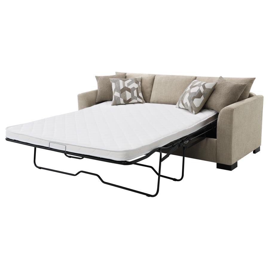 Storey - Upholstered Sleeper Sectional Chaise Sofa - Camel Sleeper Sectional modern furniture Contempo Furniture