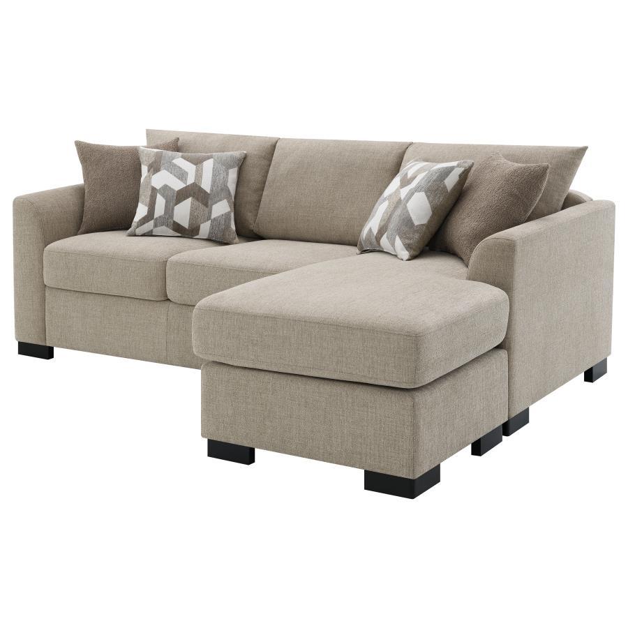 Storey - Upholstered Sleeper Sectional Chaise Sofa - Camel Sleeper Sectional modern furniture Contempo Furniture