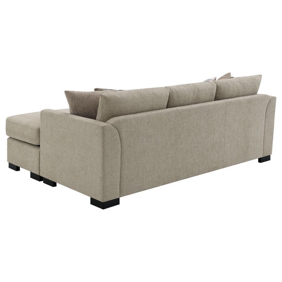 Storey - Upholstered Sleeper Sectional Chaise Sofa - Camel Sleeper Sectional modern furniture Contempo Furniture