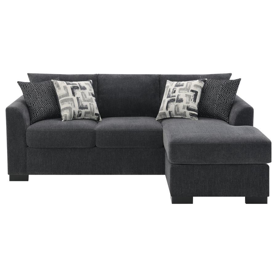 Storey - Upholstered Sleeper Sectional Chaise Sofa - Dark Gray Sleeper Sectional modern furniture Contempo Furniture
