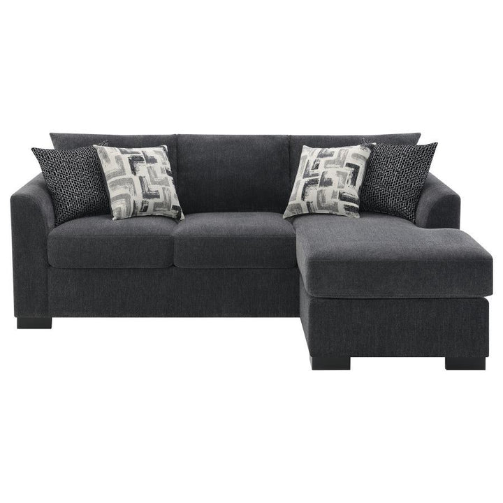 Storey - Upholstered Sleeper Sectional Chaise Sofa - Dark Gray Sleeper Sectional modern furniture Contempo Furniture