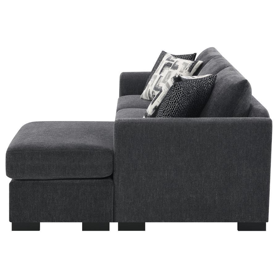 Storey - Upholstered Sleeper Sectional Chaise Sofa - Dark Gray Sleeper Sectional modern furniture Contempo Furniture