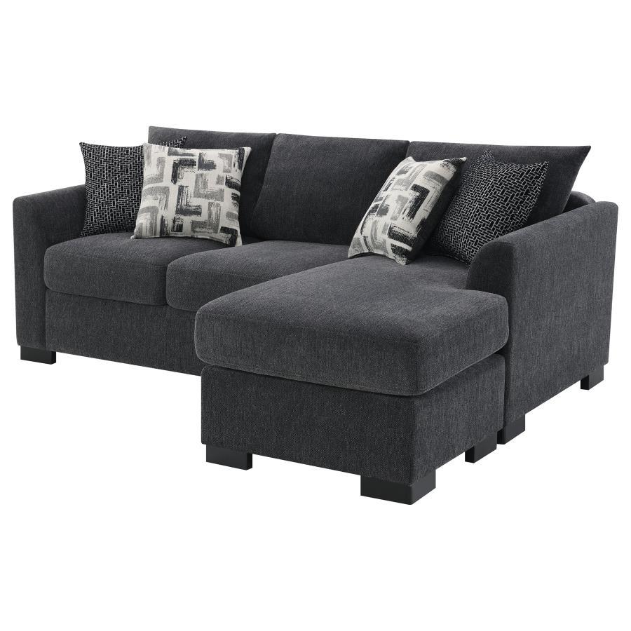 Storey - Upholstered Sleeper Sectional Chaise Sofa - Dark Gray Sleeper Sectional modern furniture Contempo Furniture