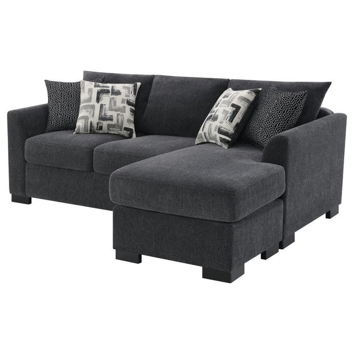 Storey - Upholstered Sleeper Sectional Chaise Sofa - Dark Gray Sleeper Sectional modern furniture Contempo Furniture