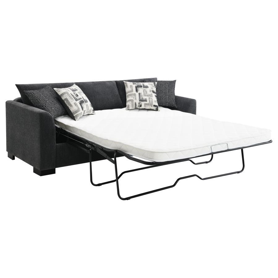Storey - Upholstered Sleeper Sectional Chaise Sofa - Dark Gray Sleeper Sectional modern furniture Contempo Furniture