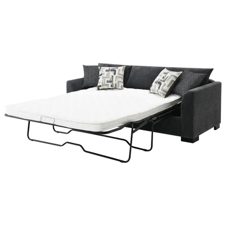 Storey - Upholstered Sleeper Sectional Chaise Sofa - Dark Gray Sleeper Sectional modern furniture Contempo Furniture