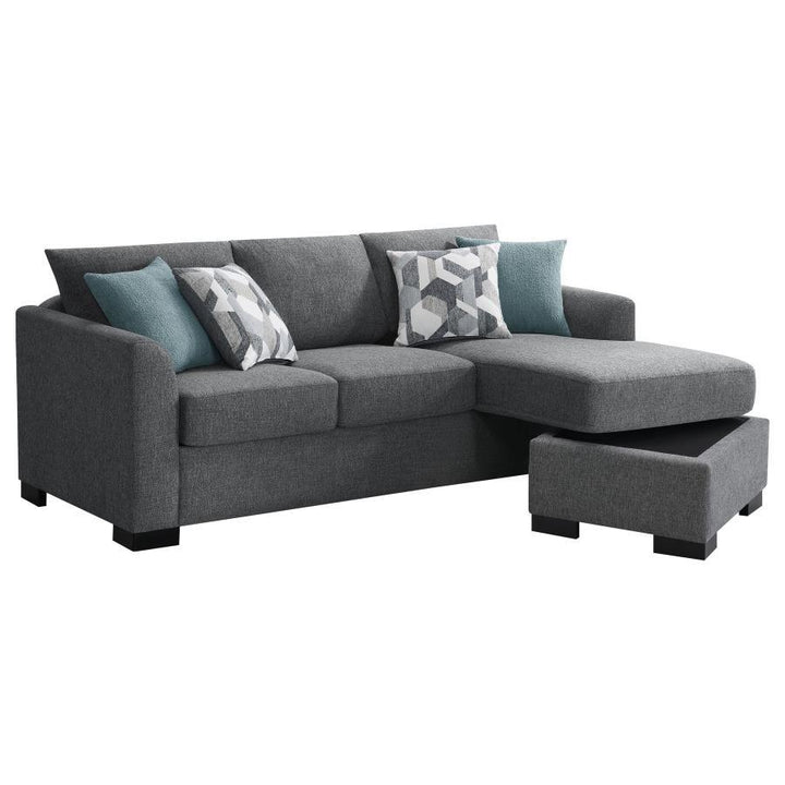 Storey - Upholstered Sleeper Sectional Chaise Sofa - Gray Sleeper Sectional modern furniture Contempo Furniture