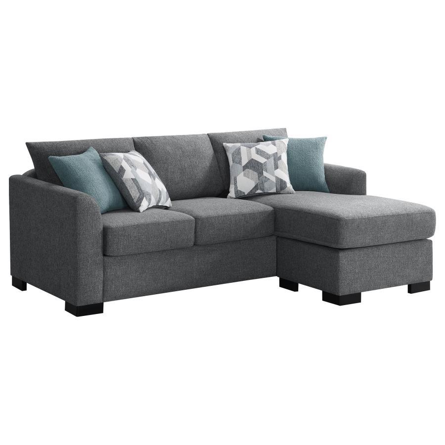 Storey - Upholstered Sleeper Sectional Chaise Sofa - Gray Sleeper Sectional modern furniture Contempo Furniture