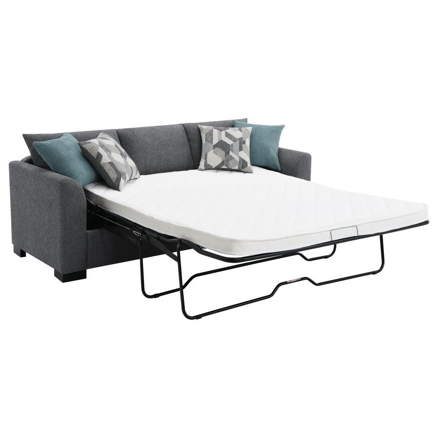 Storey - Upholstered Sleeper Sectional Chaise Sofa - Gray Sleeper Sectional modern furniture Contempo Furniture