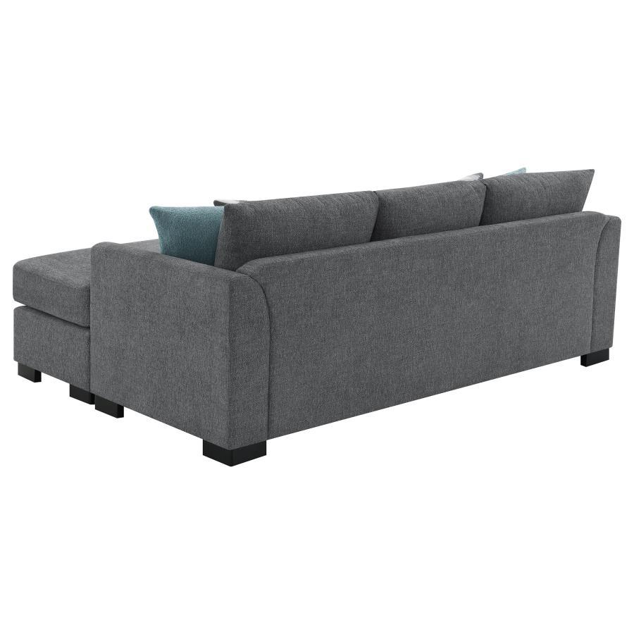 Storey - Upholstered Sleeper Sectional Chaise Sofa - Gray Sleeper Sectional modern furniture Contempo Furniture