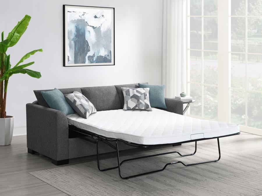 Storey - Upholstered Sleeper Sectional Chaise Sofa - Gray Sleeper Sectional modern furniture Contempo Furniture