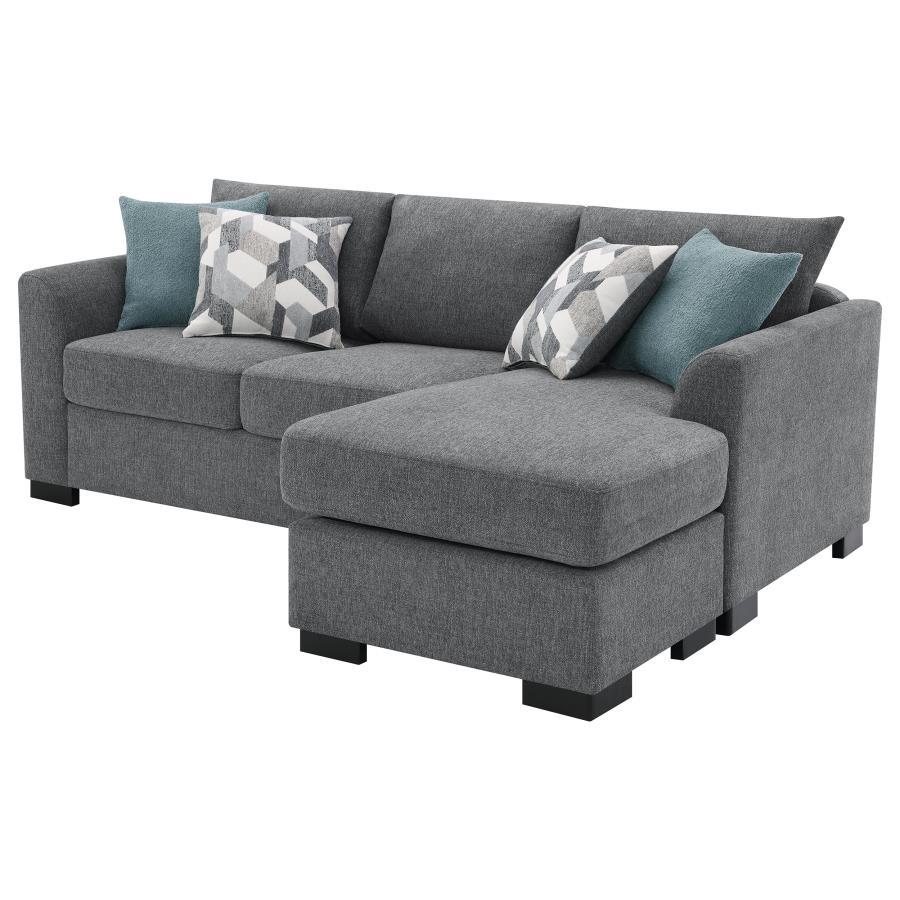 Storey - Upholstered Sleeper Sectional Chaise Sofa - Gray Sleeper Sectional modern furniture Contempo Furniture