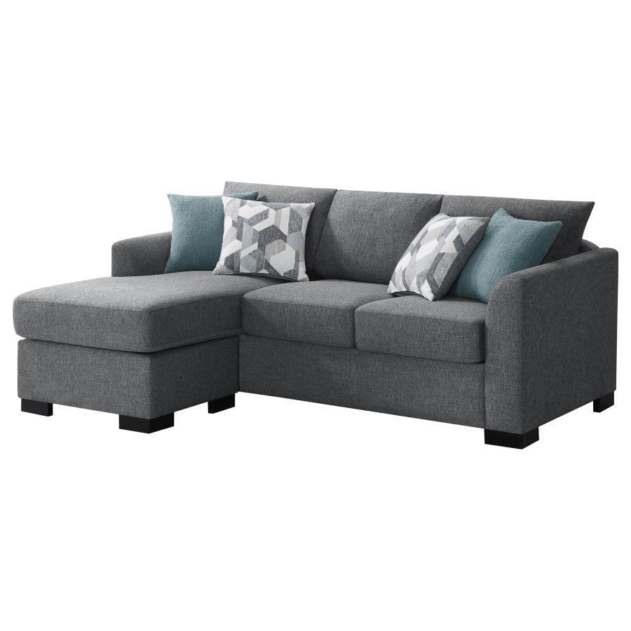 Storey - Upholstered Sleeper Sectional Chaise Sofa - Gray Sleeper Sectional modern furniture Contempo Furniture