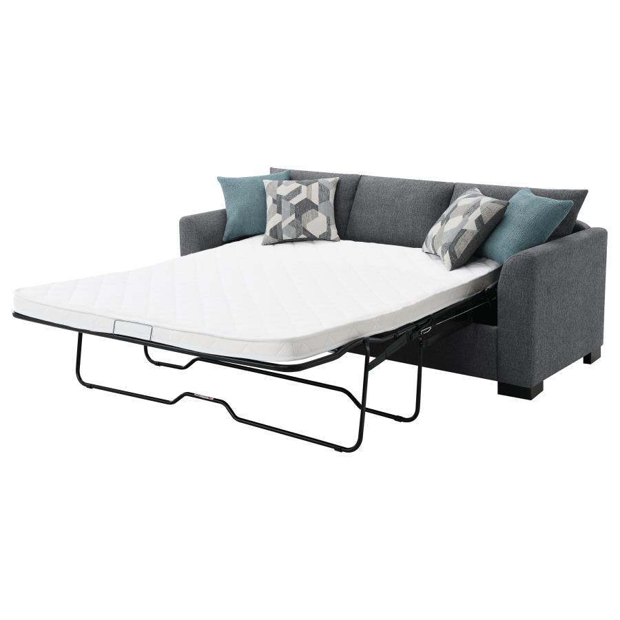 Storey - Upholstered Sleeper Sectional Chaise Sofa - Gray Sleeper Sectional modern furniture Contempo Furniture
