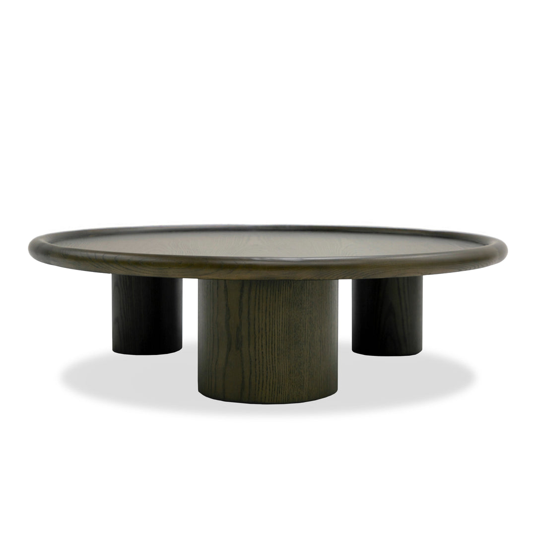 Strauss - Contemporary Brown Ash Round Nesting Table Set