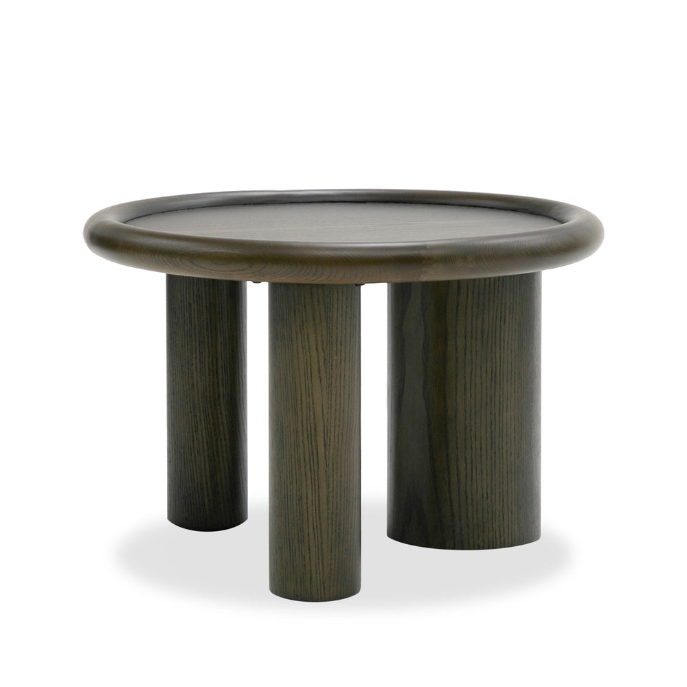Strauss - Contemporary Brown Ash Round Nesting Table Set - View 4