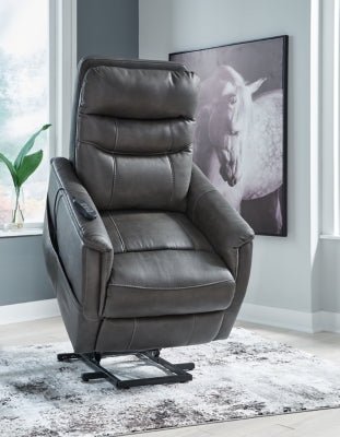 Strawbill Power Lift Recliner - Black Power Lift Recliner modern furniture Contempo Furniture