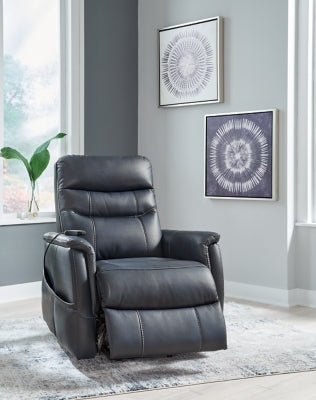 Strawbill Power Lift Recliner - Blue Power Lift Recliner modern furniture Contempo Furniture