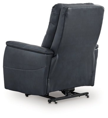 Strawbill Power Lift Recliner - Blue Power Lift Recliner modern furniture Contempo Furniture
