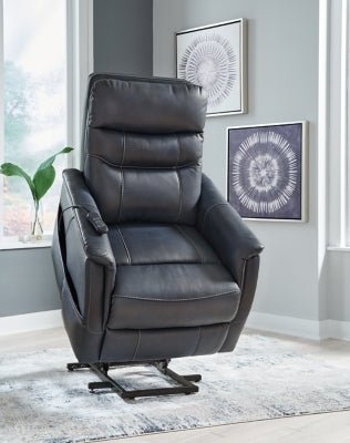 Strawbill Power Lift Recliner - Blue Power Lift Recliner modern furniture Contempo Furniture
