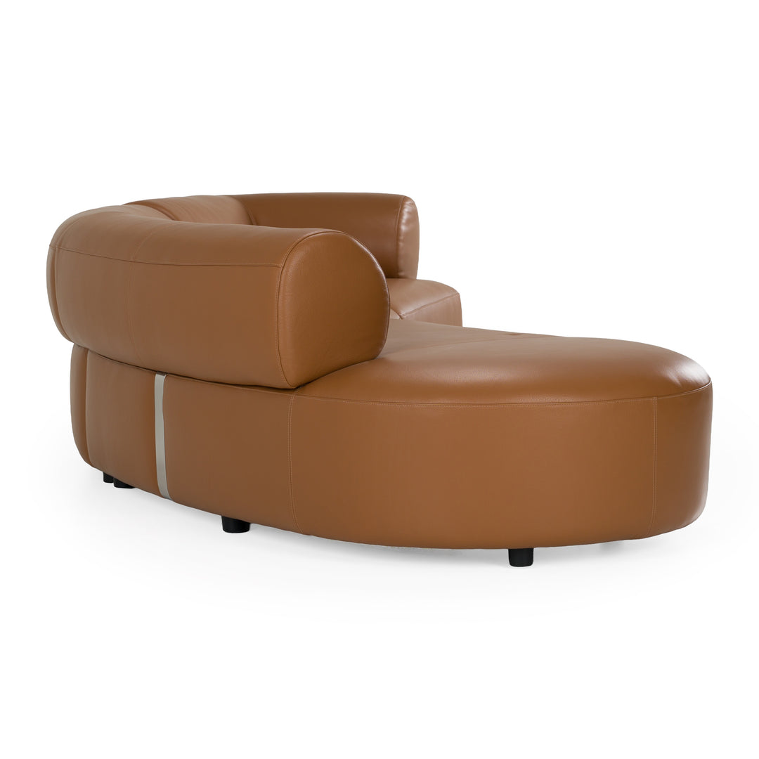 Stuart - Contemporary Brown Leather Left Facing Chaise Sectional Sofa