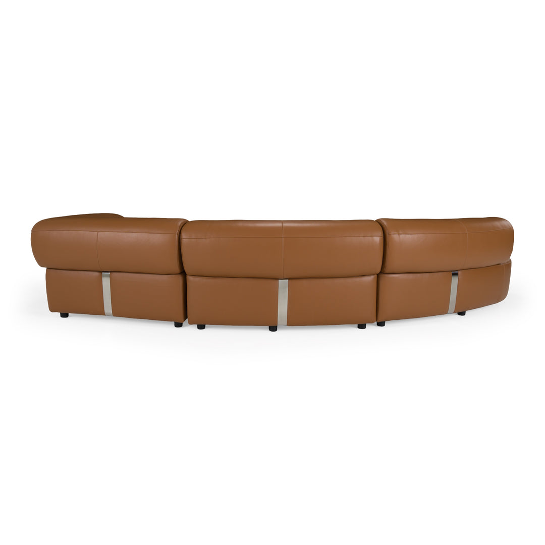 Stuart - Contemporary Brown Leather Left Facing Chaise Sectional Sofa