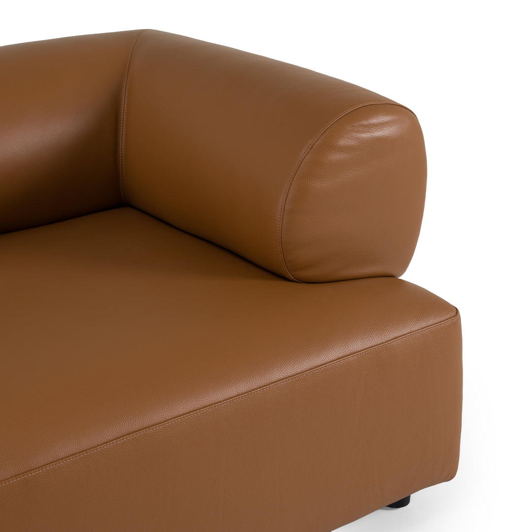 Stuart - Contemporary Brown Leather Left Facing Chaise Sectional Sofa