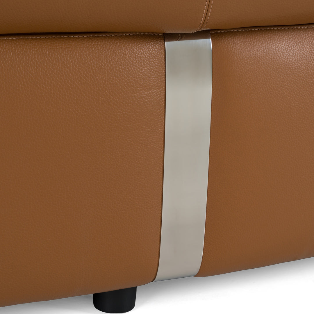 Stuart - Contemporary Brown Leather Left Facing Chaise Sectional Sofa