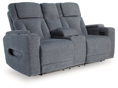 Studio Cave Power Reclining Loveseat with Console - Gray Reclining Loveseat modern furniture Contempo Furniture