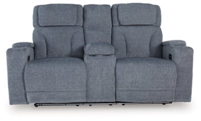 Studio Cave Power Reclining Loveseat with Console - Gray Reclining Loveseat modern furniture Contempo Furniture