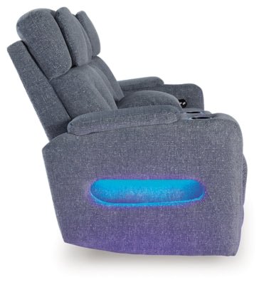 Studio Cave Power Reclining Loveseat with Console - Gray Reclining Loveseat modern furniture Contempo Furniture