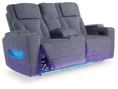Studio Cave Power Reclining Loveseat with Console - Gray Reclining Loveseat modern furniture Contempo Furniture