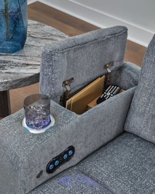 Studio Cave Power Reclining Loveseat with Console - Gray Reclining Loveseat modern furniture Contempo Furniture