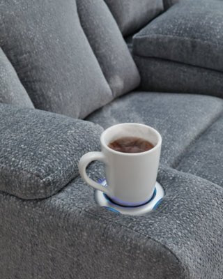 Studio Cave Power Reclining Loveseat with Console - Gray Reclining Loveseat modern furniture Contempo Furniture