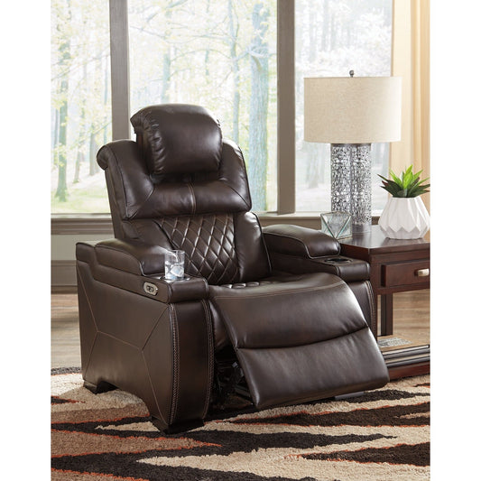 Signature Design by Ashley® Warnerton PWR Recliner/ADJ Headrest.