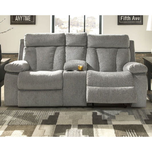 Signature Design by Ashley® Mitchiner DBL Rec Loveseat w/Console.