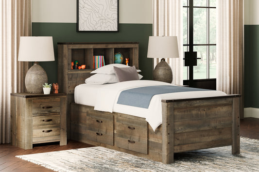 Signature Design by Ashley® Trinell  Bookcase Bed With 2 Storage Drawers.