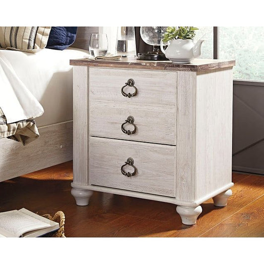 Signature Design by Ashley® Willowton Two Drawer Night Stand.