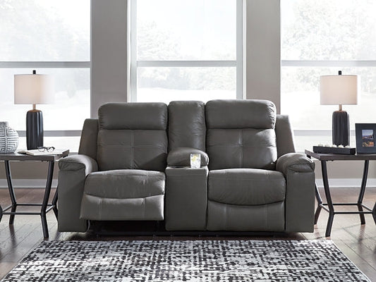 Signature Design by Ashley® Jesolo DBL Rec Loveseat w/Console.