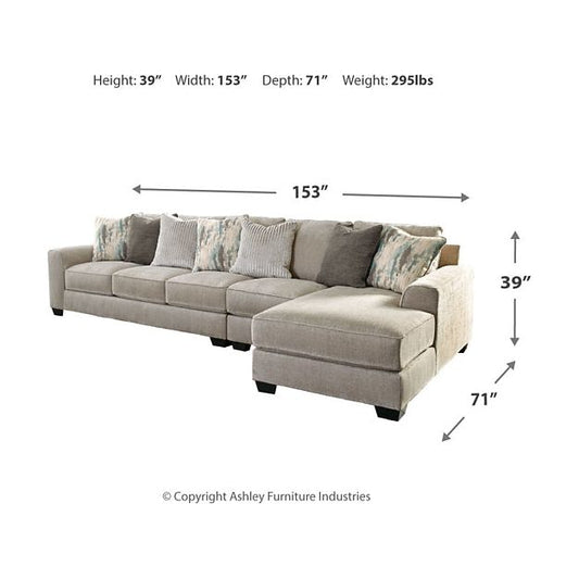 Benchcraft® Ardsley 3-Piece Sectional with Chaise.