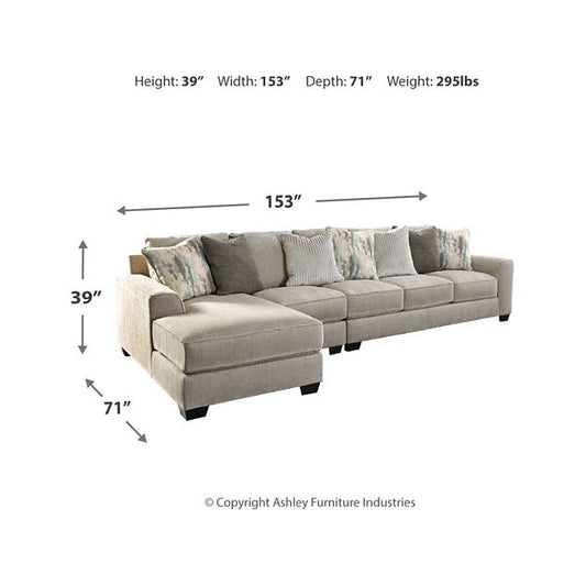 Benchcraft® Ardsley 3-Piece Sectional with Chaise.