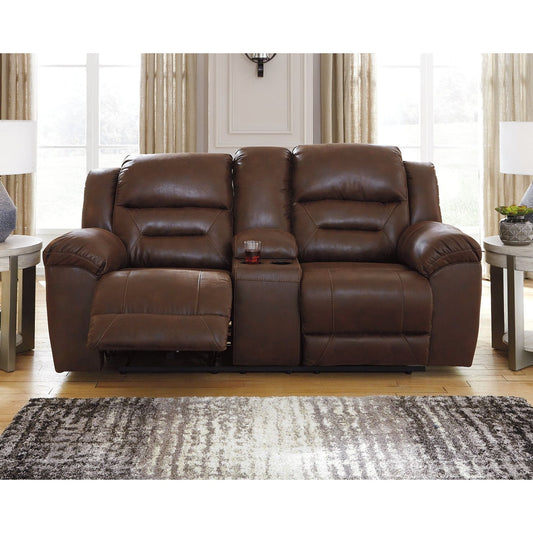 Signature Design by Ashley® Stoneland DBL Rec Loveseat w/Console.