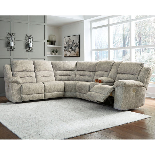 Signature Design by Ashley® Family Den 3-Piece Power Reclining Sectional.